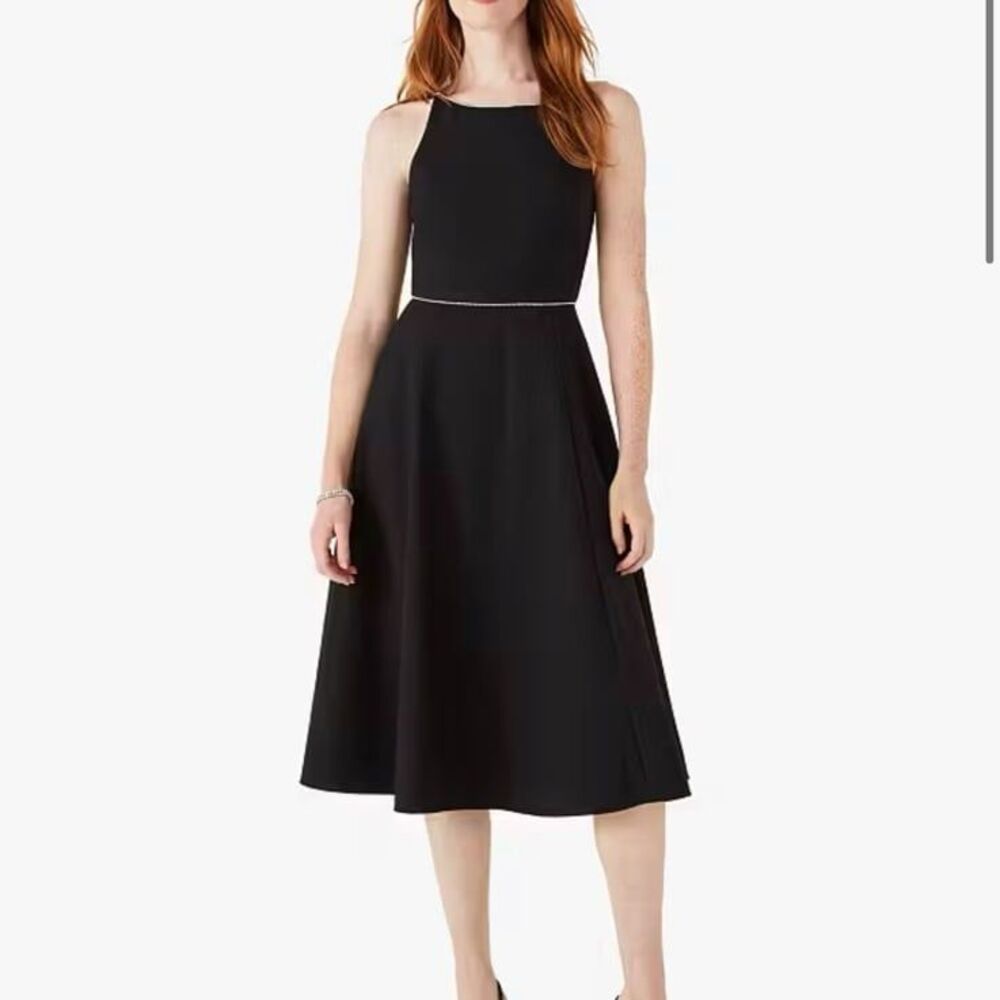 Kate Spade Women's Rhinestone Golightly Sleeveless Midi Dress Black Size 10 NWT